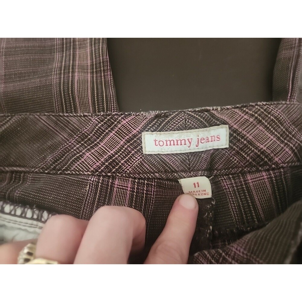 Tommy Jeans Women's Brown Pink Capri Pants Size 11 Vintage Y2K Cropped Trousers - Picture 4 of 5